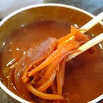 しれとこ食堂 - 謎の醤油汁！ クタクタの野菜たちが潜んでいます。