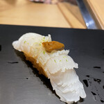 Sushi Takaya - 烏賊　柚子の香りが◎酢橘、塩。肝が濃厚