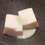 品川 鮨 栞庵 やましろ - 豆乳寒天に練乳と抹茶のソース掛け