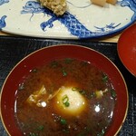 鮨旬美西川 - 玉子赤出汁、いなり