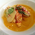 オマール海老のロディ　ういきょうのラビオリ　クリームドオマールと共に