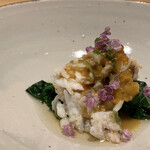 温石 - 渡蟹とモロヘイヤ。