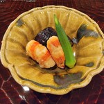 勢麟 - くま海老、海老の出汁で炊いたなすとオクラ
