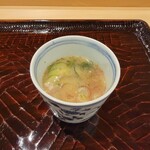 勢麟 - 魚の擂り身と味噌を出汁と冷水でのばし、茗荷やネギ、キュウリを入れた冷汁のような漁師さんの船上料理