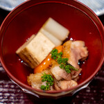 鳥田中 - 七谷赤地鶏のすき焼きひと口