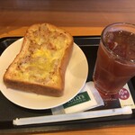 タリーズコーヒー - ツナチーズメルトトースト+アイスティーSサイズのセット