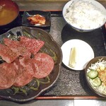 Binchou Yakiniku Tenten - タン・カルビ塩定食（ライス大盛り）