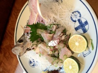 活魚料理いしかわ - あじタタキ