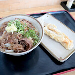 手打ちうどん ひさ枝 - 肉ぶっかけ冷、ちくわ天