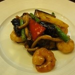 中国麺飯 勇 - 海老とキノコの炒め物