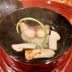 御料理 古川 - 【椀物】蔓紫、三輪素麺に炙り伊佐木、松茸吸い物様