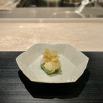 蓮心 - ボタン海老とオクラ ネギ生姜ソース
      