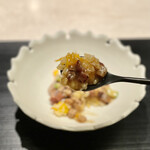 蓮心 - 餡掛け炒飯、アスパラ、椎茸、金華ハム