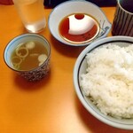 やき鳥 宮川 - 鶏スープ、タレ、ご飯 ♪