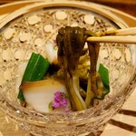 温石 - 杉山さんが麺を作れば、この美味しさよ！！な一品。添えられたオクラも激しく美味しい。