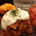 Sapporozangihonpo - ちょい飲みセットの味を選べるザンギ3種(チーズ&タルタル&紅生姜)