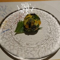 双葉寿司 - 前菜その１、夏野菜の枝豆寄せ
