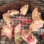 立ち焼きカルビ - 朝取りの子袋塩焼き 最高