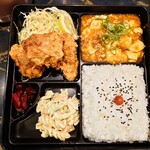 ニュー上海 - 令和3年8月 本日のランチ
            麻婆豆腐＋鶏の唐揚げ＋ライス＋スープ 800円