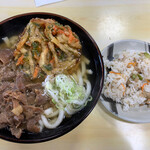 やぶしげうどん - 肉かき揚げうどん