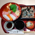 釧路ふく亭 - 海鮮丼蕎麦セット