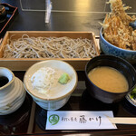 藤かけ - ランチ　ミニ穴子天丼と蕎麦のセット　1,050円