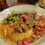 SPICY CURRY 魯珈 - 冷やしジャスミン茶漬けfeat.鯵のスパイス炒め&西瓜&押麦