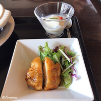 中国料理 豪華 - 帆立の老酒揚げと杏仁豆腐