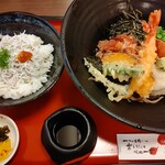 一吉 - 冷やし梅おろし(お蕎麦) & しらす丼