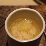 厨翠山   - 突出しー毛蟹の茶碗蒸し