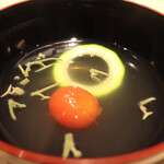 厨翠山   - 雲丹　北寄　　　お椀（じゃんさい、みにとまと、ずっきーに）