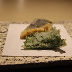 厨翠山   - 揚げ物ーちっぷ、胡麻豆腐　竹炭塩