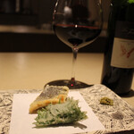 厨翠山   - 揚げ物ーちっぷ、胡麻豆腐　竹炭塩