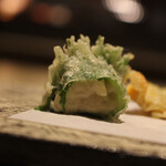 厨翠山   - 揚げ物ーちっぷ、胡麻豆腐　竹炭塩