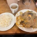 南海飯店 - かたい焼ソバ＋ライス