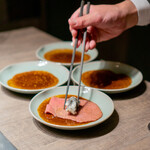 USHIGORO S. - 厳選部位と茄子の花山椒タレ