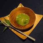 abysse - アミューズ：お茶のラビオリ