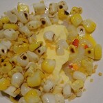 abysse - 白海老 玉蜀黍 黄パプリカ ヒヨコ豆（下に白海老が隠れていました）