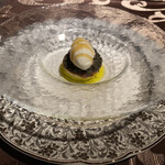 La maison du caviar 17℃ - ソバ粉のパンケーキ、ジャラハニー風味、牛乳のソルベとジェイドキャビア