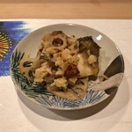 うを徳 - 宮城 黒鮑と徳島 新蓮根のおこわ