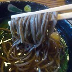 手打蕎麦いちむら - 【2012年10月】ねぎそばの麺のアップ。