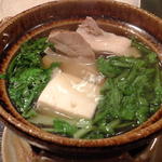 菜庭酒菜　櫓仁 - 熟成大山鶏と大阪きくなの柚子胡椒小鍋('12.10月より)