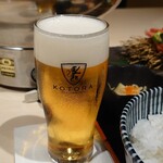 牛刺しと焼肉 仔虎 - ランチ生ビール450円