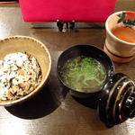 菜庭酒菜　櫓仁 - ひじきご飯+えび味噌汁('12.10月より)