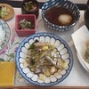 ろくろく亭 - 太刀魚炙り薬味ジュレかけと天ぷら5種定食