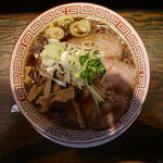 サバ６製麺所 - サバ醤油そば(750円、真上から)