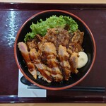カキヤス ミートエクスプレス - 牛カルビ＆牛カツ丼