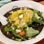 麺屋 六感堂 - 冷製 烏賊ブラック＋いかマリネ増し