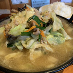 一発ラーメン はしご屋 - ファイトセット塩大盛り、ニンニク増し