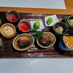 由縁別邸代田 割烹 月かげ - 前菜＞旬の山海佳肴。二人分です！